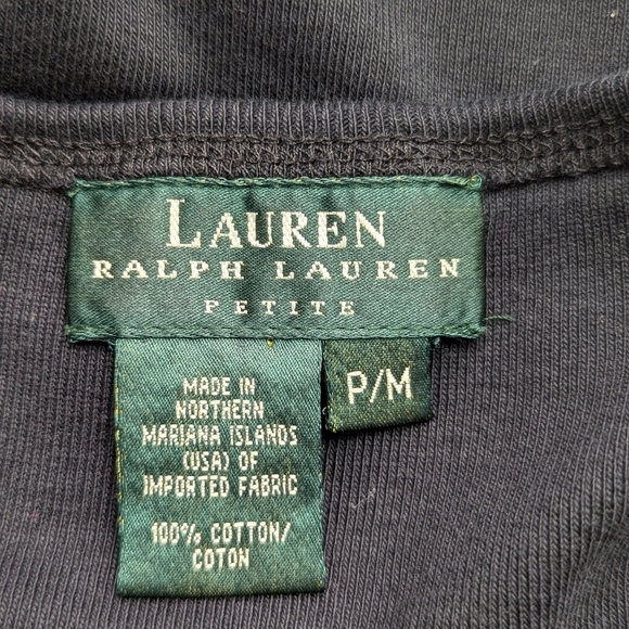 Lauren Ralph Lauren Petite Black Knit Shift Dress P/M Casual Chic Cotton - Picture 9 of 13